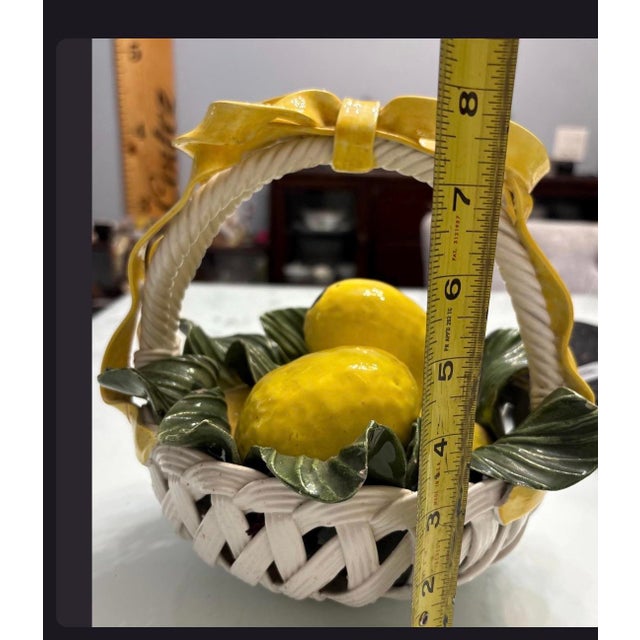 Vintage Italian Ceramic Lemon Basket Centerpiece – Majolica Style Kitchen Decor Bring a touch of Italian countryside charm...