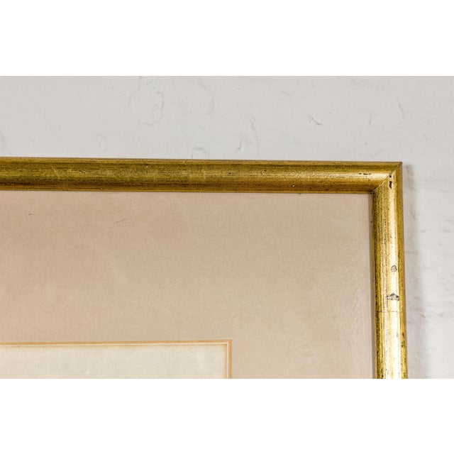 Woman in a Blue Dress Threading Silk Chinese Watercolor in Gilt Frame For Sale - Image 4 of 12