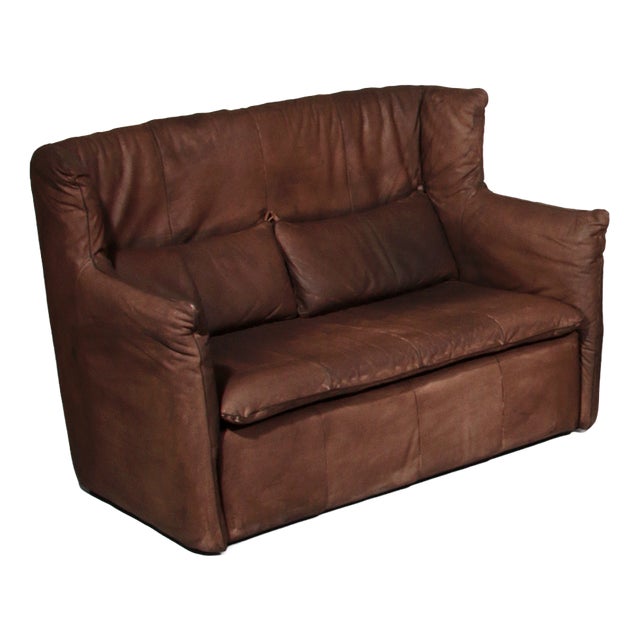 Patinated Leather Sofa by Gerard Van Den Berg for Montis, Netherlands, 1970s For Sale