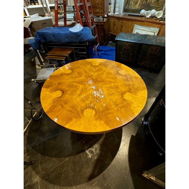 2000 - 2009 Biedermeier Design Bookmatched Walnut Center Table For Sale - Image 5 of 7
