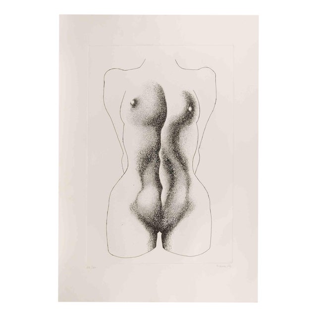Giacomo Porzano, Nude, 1972, Etching For Sale