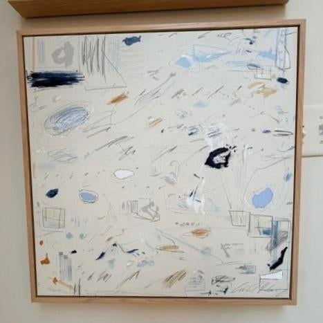 Pair of Abstract Mixed Media Paintings by Caleb Mahoney For Sale - Image 4 of 7