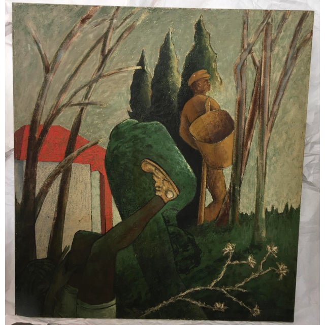 1990s Expressionist Figurative Mixed-Media Painting by Gidon Bendor For Sale - Image 11 of 11