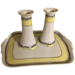 Union Bavaria Porcelain Tray and Candlesticks