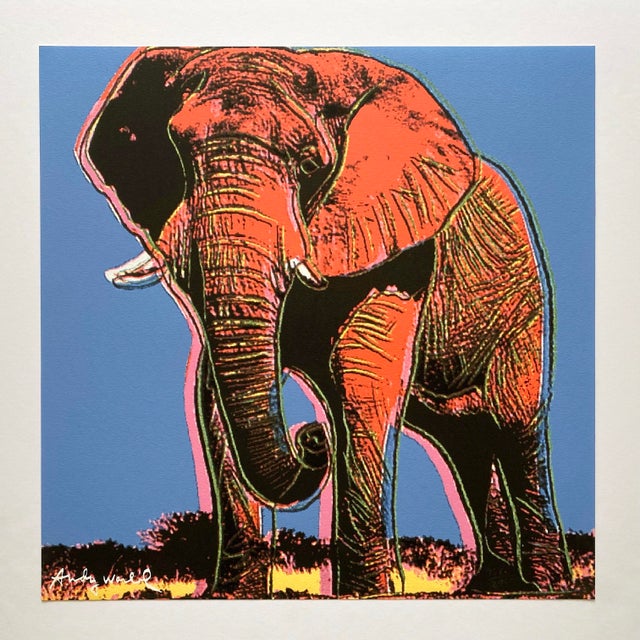 Andy Warhol Vintage 1986 Limited Edition Endangered Species Large Fine Art Lithograph Print " African Elephant " 1983 For Sale - Image 14 of 14