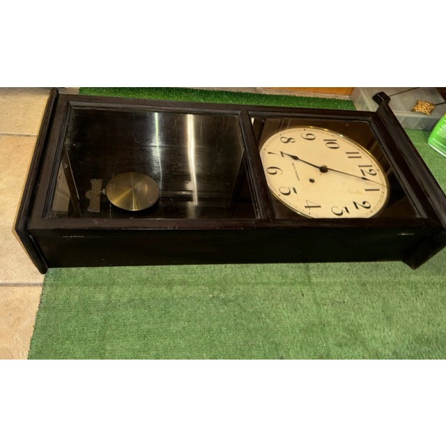 Seth Thomas Clock Company Antique Seth Thomas Regulator Wall Clock For Sale - Image 4 of 9