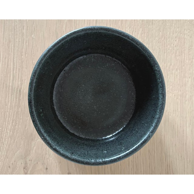 American Studio Pottery Bowl With Black Drip Glaze, Dated 2025 For Sale - Image 4 of 5