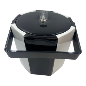 Georges Briard Black and White Patent Leather Modern Ice Bucket