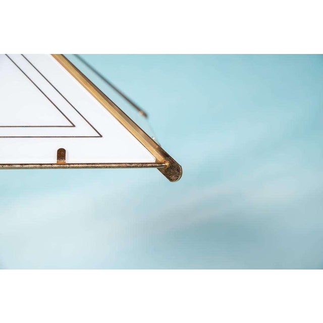 Vintage Regency Brass & Glass Pendant For Sale - Image 14 of 18