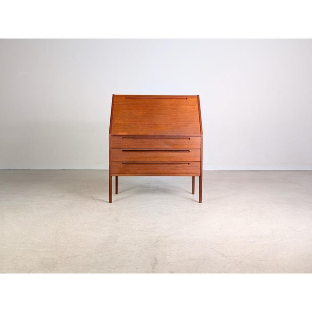 Mid-Century Danish Teak Secretary by Nils Jonsson for HJN Mobler For Sale - Image 5 of 15