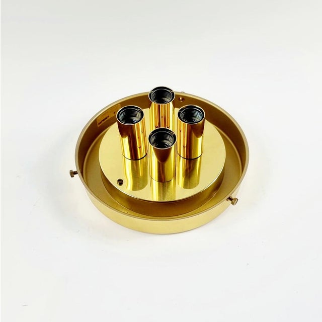 Gold Large Mushroom Shape Flush Mount-Ceiling Light from Limburg, Germany, 1970s For Sale - Image 8 of 11