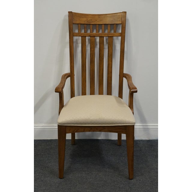 Mission Sumter Cabinet Quarter Sawn Oak Mission Style Arts & Crafts Dining Arm Chair For Sale - Image 3 of 9