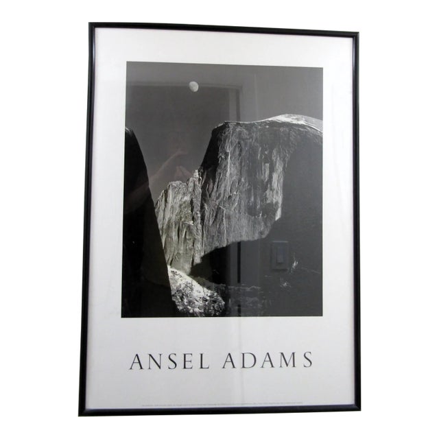 Ansel Adams Large Framed Moon and Half Dome Yosemite 1989 Gardner Lithograph For Sale