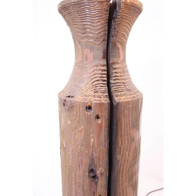 Mid-Century Modern Extra Large Late 20th Century Turned Wood Lamp For Sale - Image 3 of 7