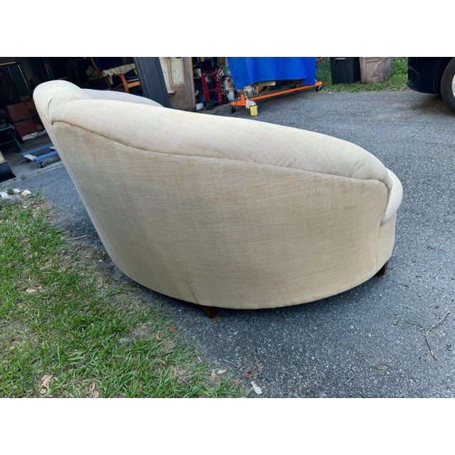 Hollywood Regency 1990s Custom Made Vintage Curved Sofa For Sale - Image 3 of 4
