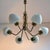 Metal Opaline and Brass Italian Chandelier in the style of Stilnovo, 1950s For Sale - Image 7 of 14
