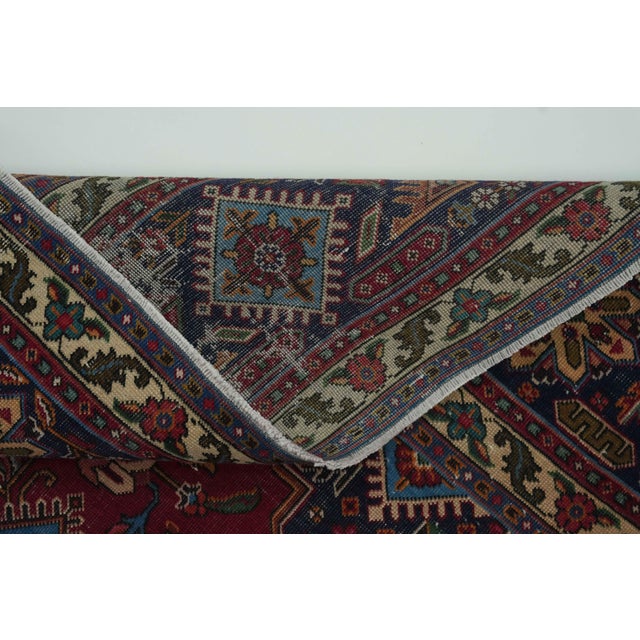 1970s Vintage Persian Handmade Wool 10x13 Red Area Rug For Sale - Image 13 of 13