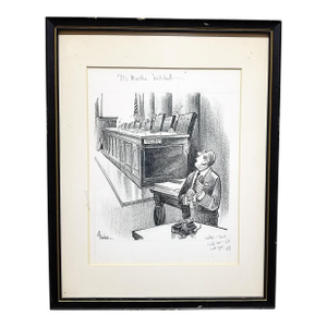 1970s Bill Canfield Signed Gift to Martha Mitchell Cartoon