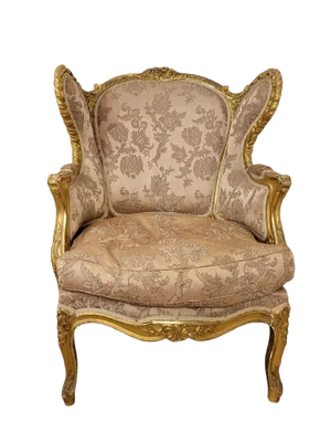 Louis XV Style Golden Wood Lounge Chair