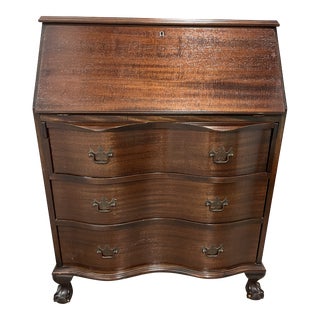 1950s Drop Front Chippendale Style Secretary by Jasper Cabinet Company For Sale