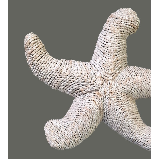 Vintage Nautical Coastal Décor Woven Wicker Wall Hanging Star Fish For Sale - Image 4 of 8