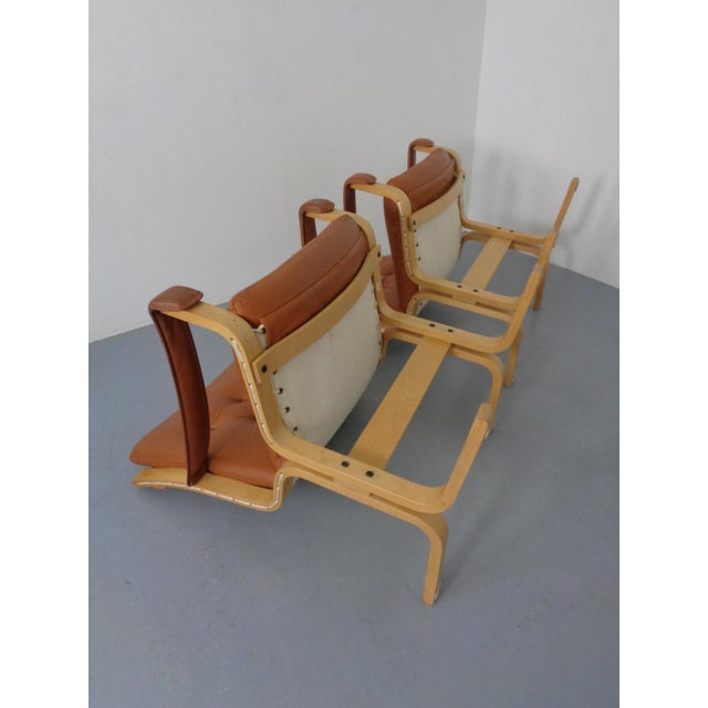 Siesta Cognac Leather Armchairs by Ingmar Relling for Westnofa, Norway, 1960s, Set of 2 For Sale - Image 9 of 13