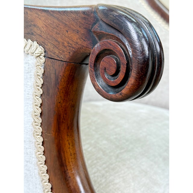 19th Century English Regency Rosewood Tub Library Armchair For Sale - Image 11 of 15
