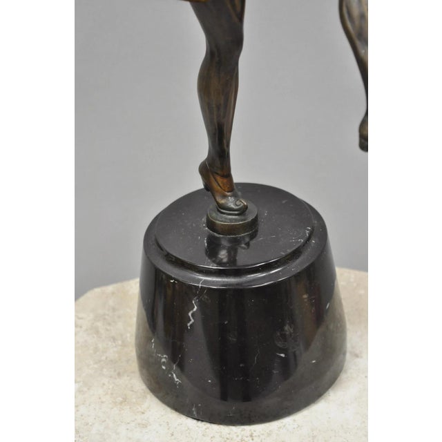 Bronze Vintage Reproduction French Art Deco Style Bronze Flapper Dancer Figure Statue For Sale - Image 8 of 17