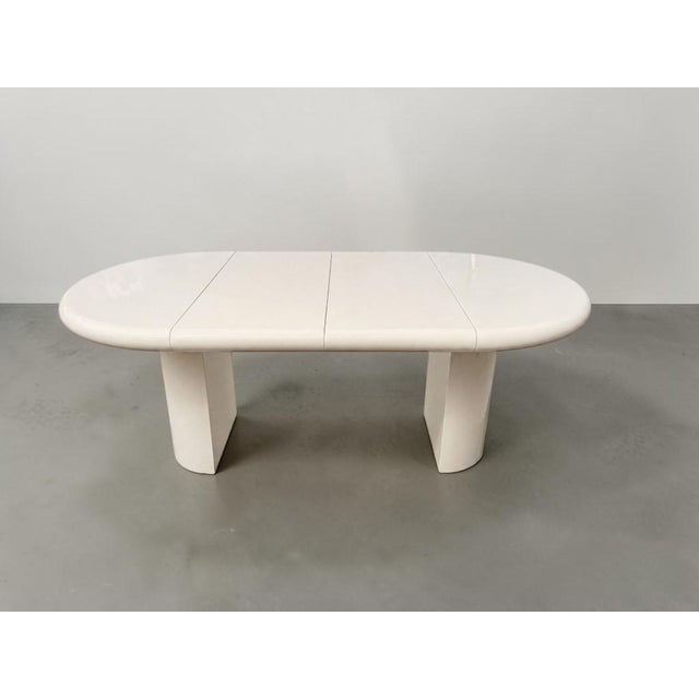 1970s Karl Springer Style Extending Dining Room Table For Sale - Image 11 of 14