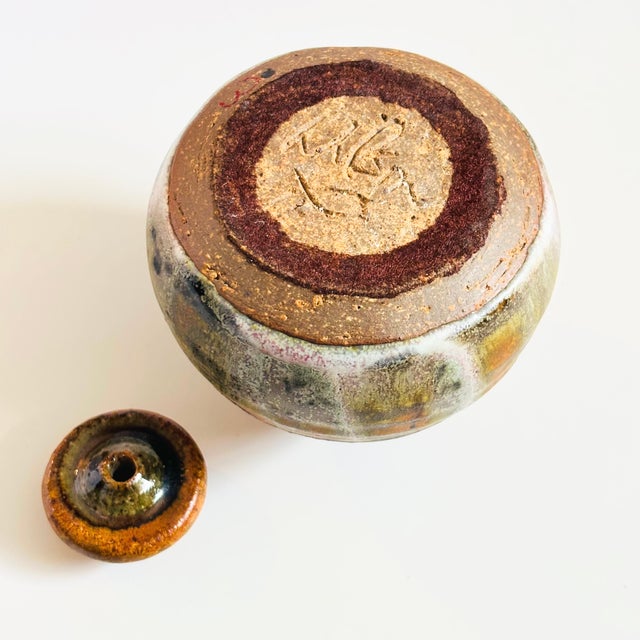 Vintage Studio Pottery Lidded Bud Vase For Sale - Image 11 of 12
