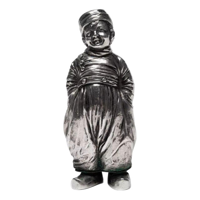 Polish Silver Salt Cellar Porter, 1890s For Sale