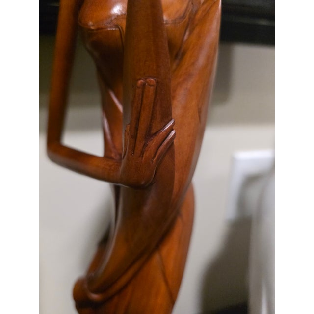 Cinnamon Vintage 21" Balinese Modernist "Lone Warrior" Wood Sculpture – Klungkung School For Sale - Image 8 of 12