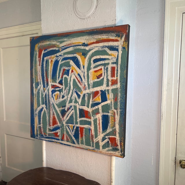 Textile “I See You” by John Frates Mid Century Modern Abstract Certificate of Authenticity With Invoice Unsigned Hang Multi-Directional, #1712 For Sale - Image 7 of 9