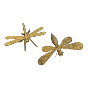 Gold Dragonfly Figurine, Pair