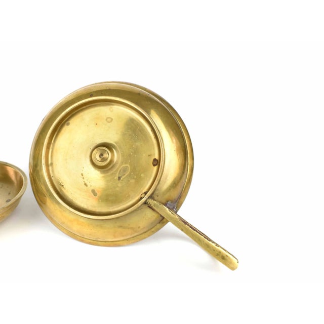 Mid 20th Century Solid Brass Chamber Candlestick Candle Holders With Handles - a Pair For Sale - Image 4 of 4