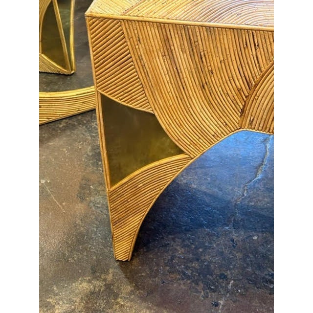 Modern Bamboo and Brass Consoles For Sale - Image 3 of 7