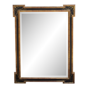 Regency Style Jerry Solomon Black & Gold Chinoiserie Giltwood Mirror