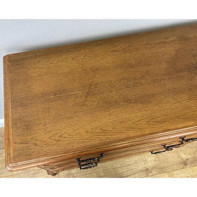 Vintage French Louis Style Oak Chest of 3 Drawers For Sale - Image 13 of 15