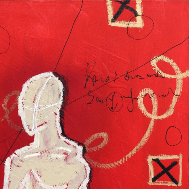 Figurative "Mannequin" Contemporary Abstract Figurative Mixed-Media Painting by Soren Grau For Sale - Image 3 of 9