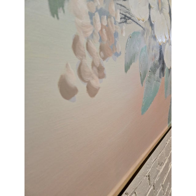 1980s Vanguard Studios Floral Original Signed Painting Lee Reynolds For Sale - Image 11 of 12