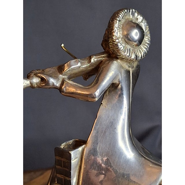 Vintage Sterling Silver 925 Fiddler on the Roof Figurine on Marble Base 6.5" For Sale - Image 14 of 18