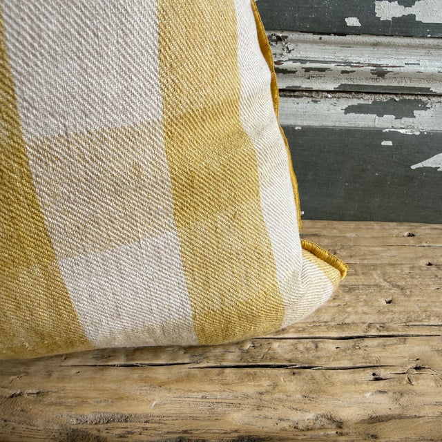 Made in France A timeless linen accent pillow woven in France — The latest collection is a classic plaid in a dijon...