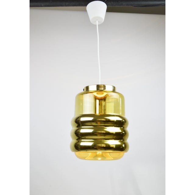 Gold Hanging Lamp from Peill & Putzler, 1970s For Sale - Image 8 of 12