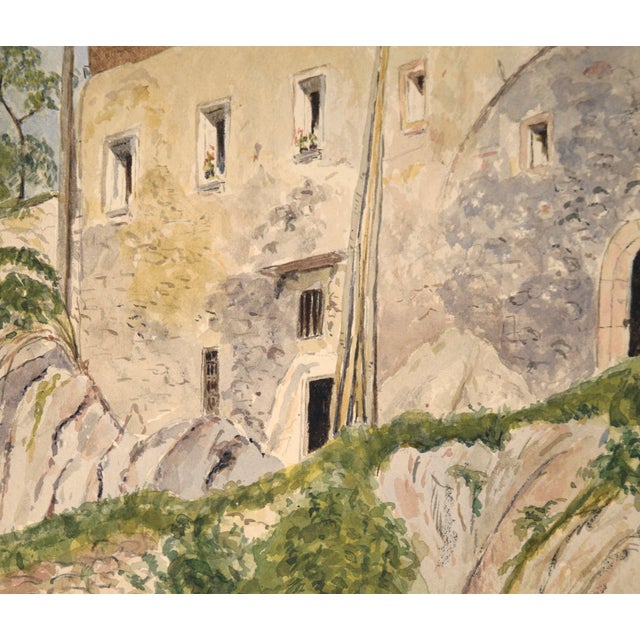 Realism The Nailsmith Houses, Late 19th Century Rattenberg Austria Historical Landscape For Sale - Image 3 of 6