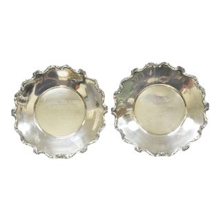 Vintage Wallace 1125 Silver Plated Monmouth Park Award Plates - a Pair For Sale