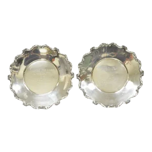 Vintage Wallace 1125 Silver Plated Monmouth Park Award Plates - a Pair