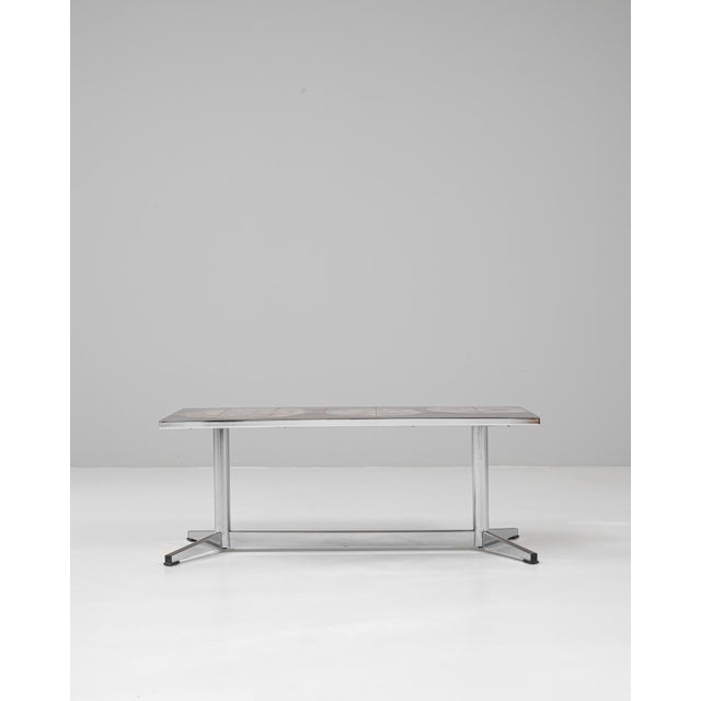 20th Century French Chrome Coffee Table With Ceramic Top By Juliette Belarti For Sale - Image 16 of 18