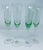 Vintage Green Colored Glass Champagne Flutes With Etched Floral Leaves a Set of 4 For Sale In Tampa - Image 6 of 11