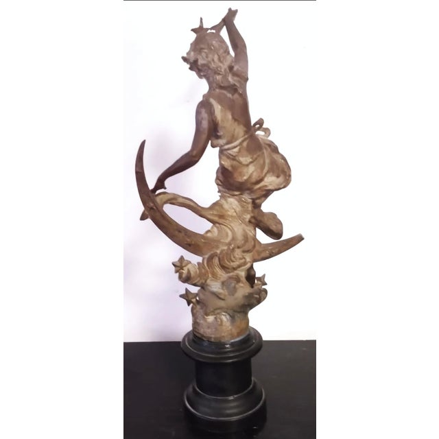 French Bronze La Nuit Celestial Sculpture, 19th Century For Sale - Image 4 of 5
