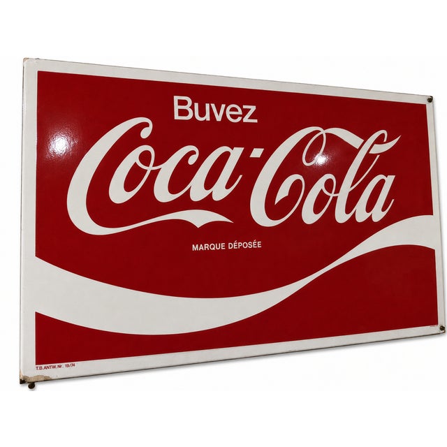 1960s Enamel Coca Cola Sign, 1960s For Sale - Image 5 of 5